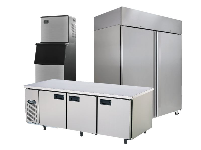 TKH Commercial Industrial Kitchen Refrigeration Refrigerator Counter freezer chiller ice maker machine upright fridge peti sejuk ais stainless teel